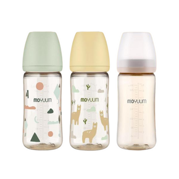 Moyuum PPSU All-in-one Baby Bottle 270ml (3+ Months) Pack of 3 (Cloud + Llama + Basic)