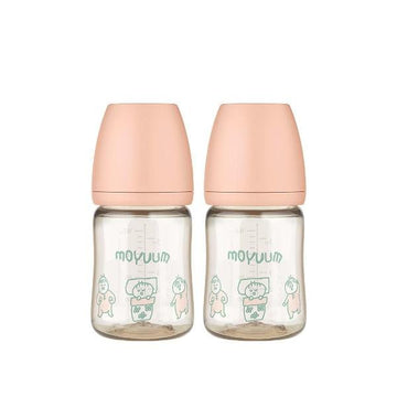 Moyuum PPSU All - in - one Baby Bottle Dear Dear Edition - Coral Pink 170ml (0 to 3 Months) Pack of 2 - shop_name uae and saudi arab