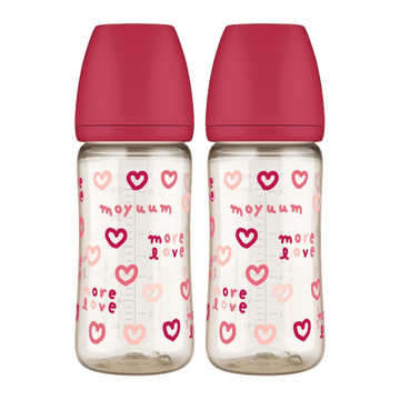 Moyuum PPSU All - in - one Baby Bottle More Love(SOOSOOJIN) Edition Cherry 270ml (3+ Months) Pack of 2 - shop_name uae and saudi arab