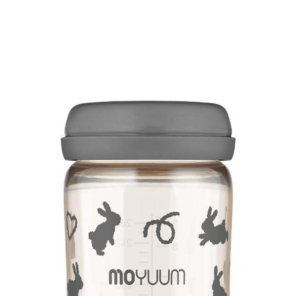Moyuum PPSU All - in - One Baby Bottle with Nipple 270 ml (3+ Months) (Rabbit Edition - Grey) - shop_name uae and saudi arab