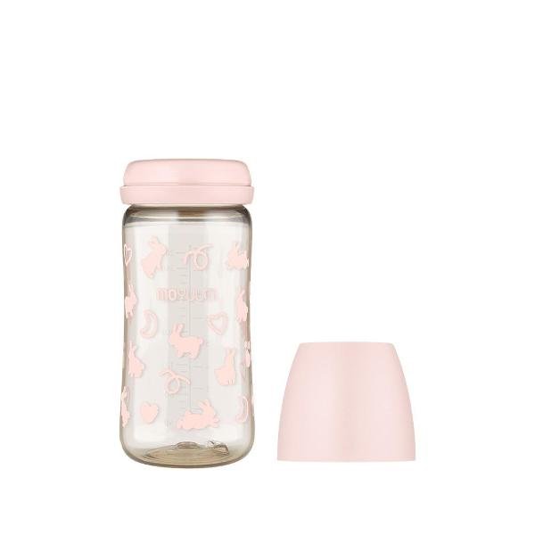 Moyuum PPSU All - in - One Baby Bottle with Nipple 270 ml (3+ Months) (Rabbit Edition - Pink) - shop_name uae and saudi arab