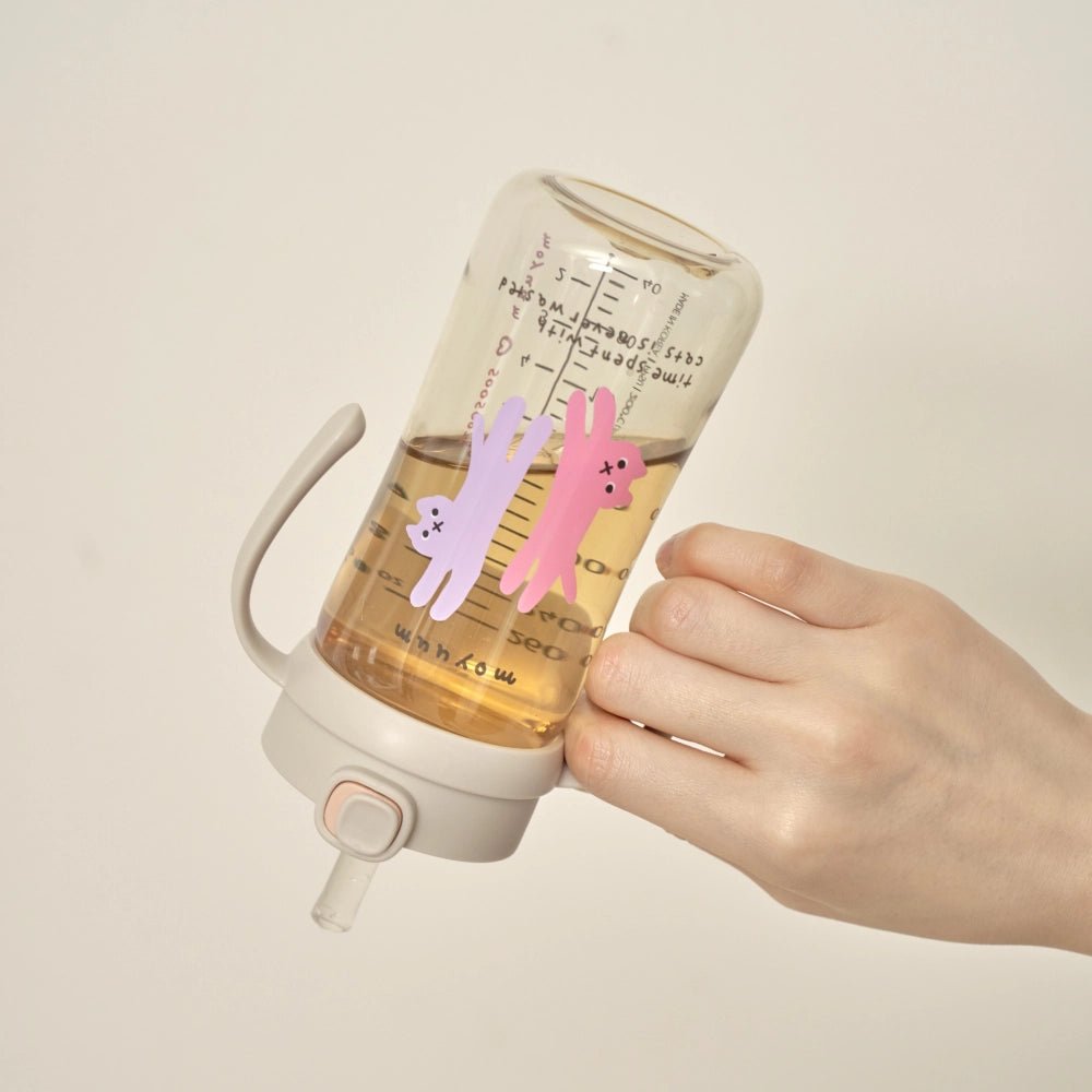 Moyuum PPSU All - in - one One - touch Straw cup With Cat Edition Gray 270ml (3+ Months) - shop_name uae and saudi arab