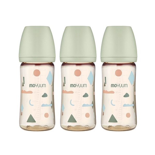 Moyuum PPSU All-in-One Baby Bottle 270ml (3+ Months) Pack of 3 Cloud Edition