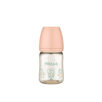 Moyuum PPSU All-in-One Baby Bottle with Nipple 170 ml (0 to 3 Months) (Dear Dear Edition - Coral Pink)