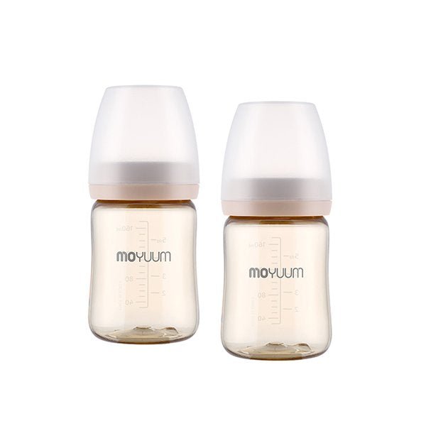 Baby Bottle with Real Fit Nipple Level 1 Beige / 170ml (0 to 3 months) (Pack of 2) - shop_name uae and saudi arab