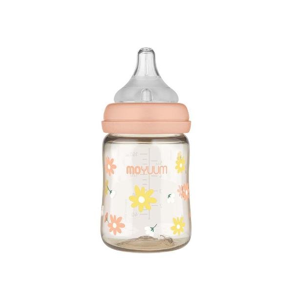 Moyuum Baby Bottle Daisy Edition 170ml (0 to 3 months) with nipple level 1 Pack of 3 - shop_name uae and saudi arab