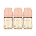 Moyuum Baby Bottle Daisy Edition 170ml (0 to 3 months) with nipple level 1 Pack of 3 - shop_name uae and saudi arab