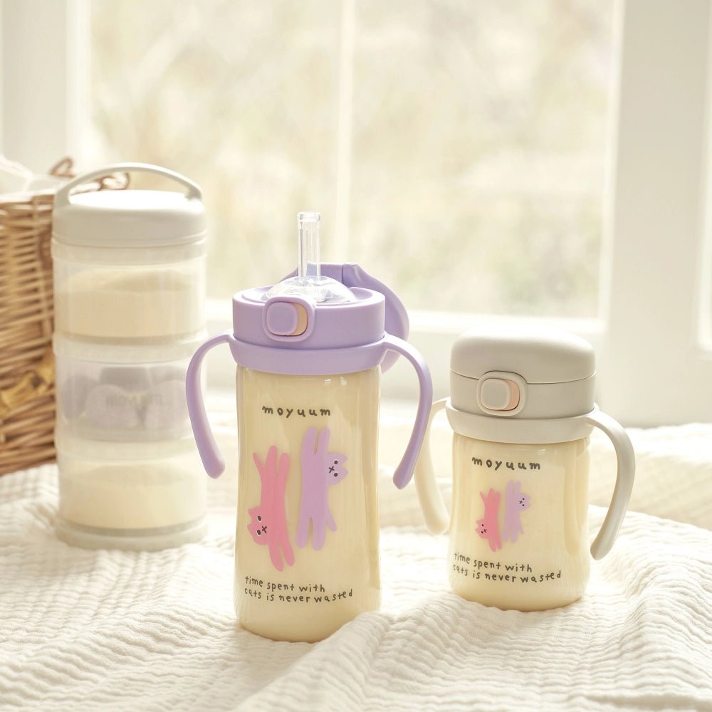 Moyuum One - Touch Straw Cup 270 ML - With Suction Cup/handle (Bundle) - shop_name uae and saudi arab