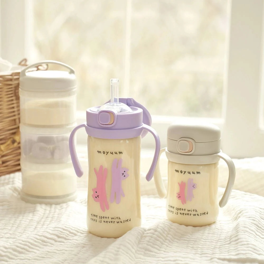 Moyuum One - Touch Straw Cup 270 ML - With Suction Cup/handle (Bundle) - shop_name uae and saudi arab