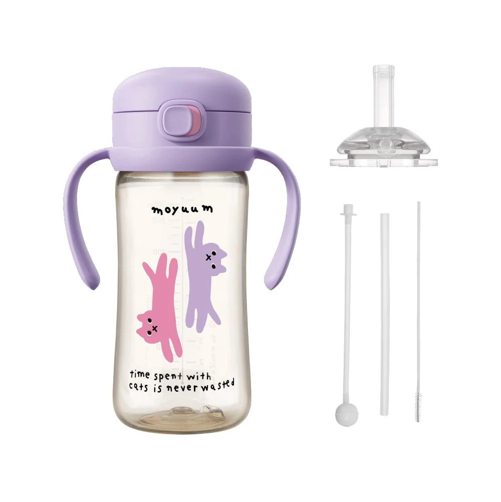 Moyuum One - Touch Straw Cup 270 ML - With Suction Cup/handle (Bundle) - shop_name uae and saudi arab