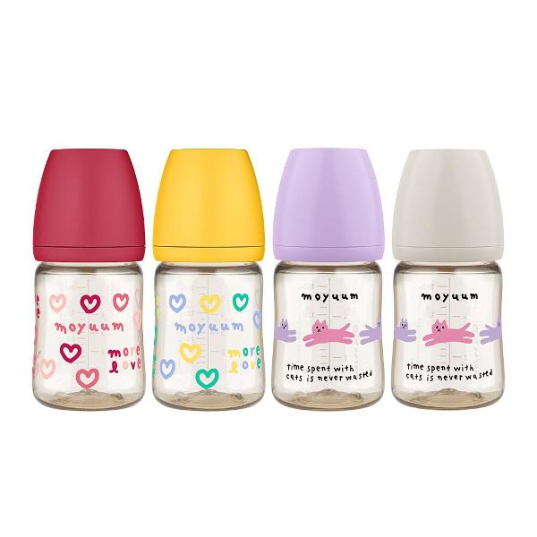 Moyuum PPSU All - in - one Baby Bottle 170ml (0 to 3 months) Quadrapak Susujin Edition (Cherry+Yellow+Purple+Gray) - shop_name uae and saudi arab