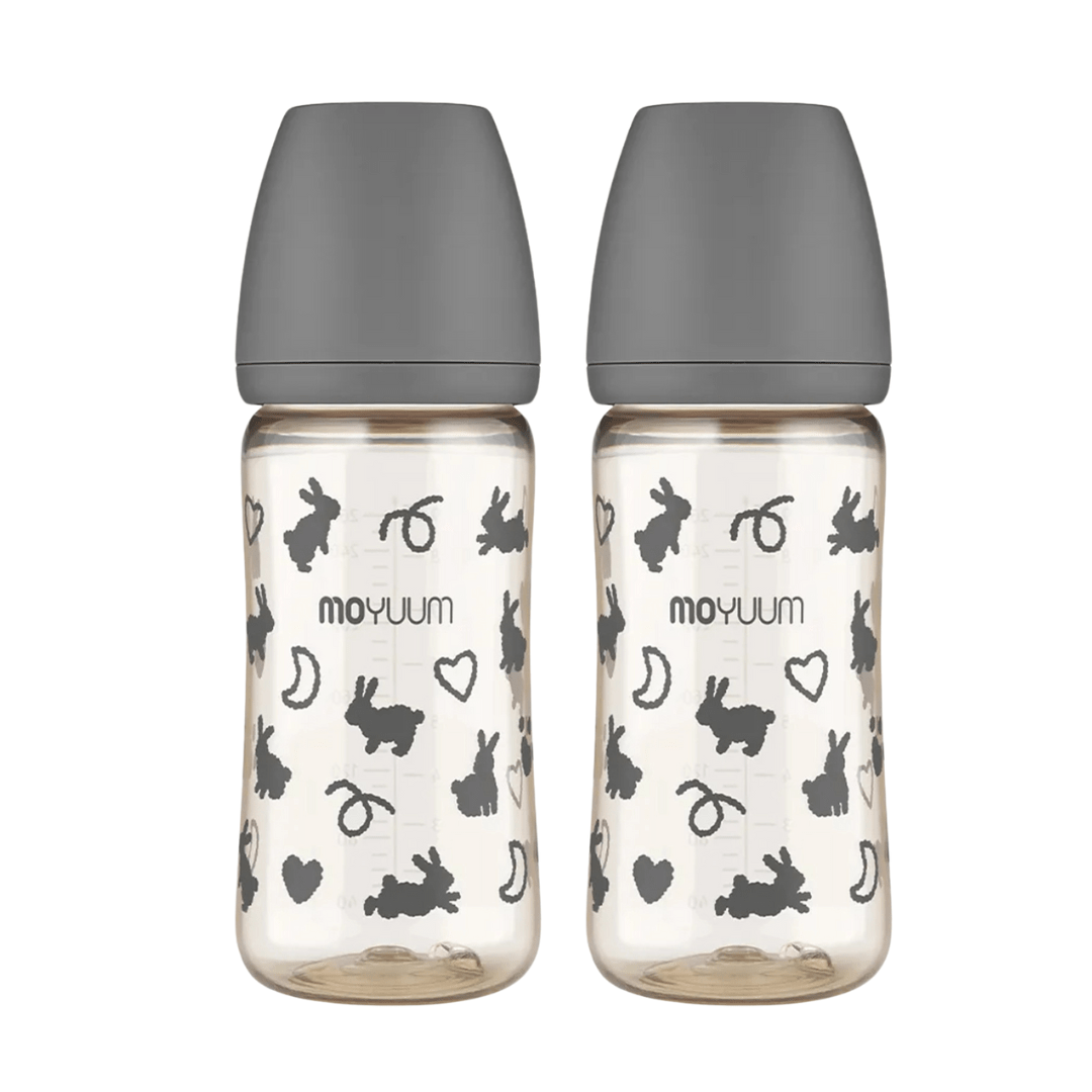 Moyuum PPSU All - in - One Baby Bottle 270ml (3+ Months) Pack of 2 Black Rabbit Edition - shop_name uae and saudi arab