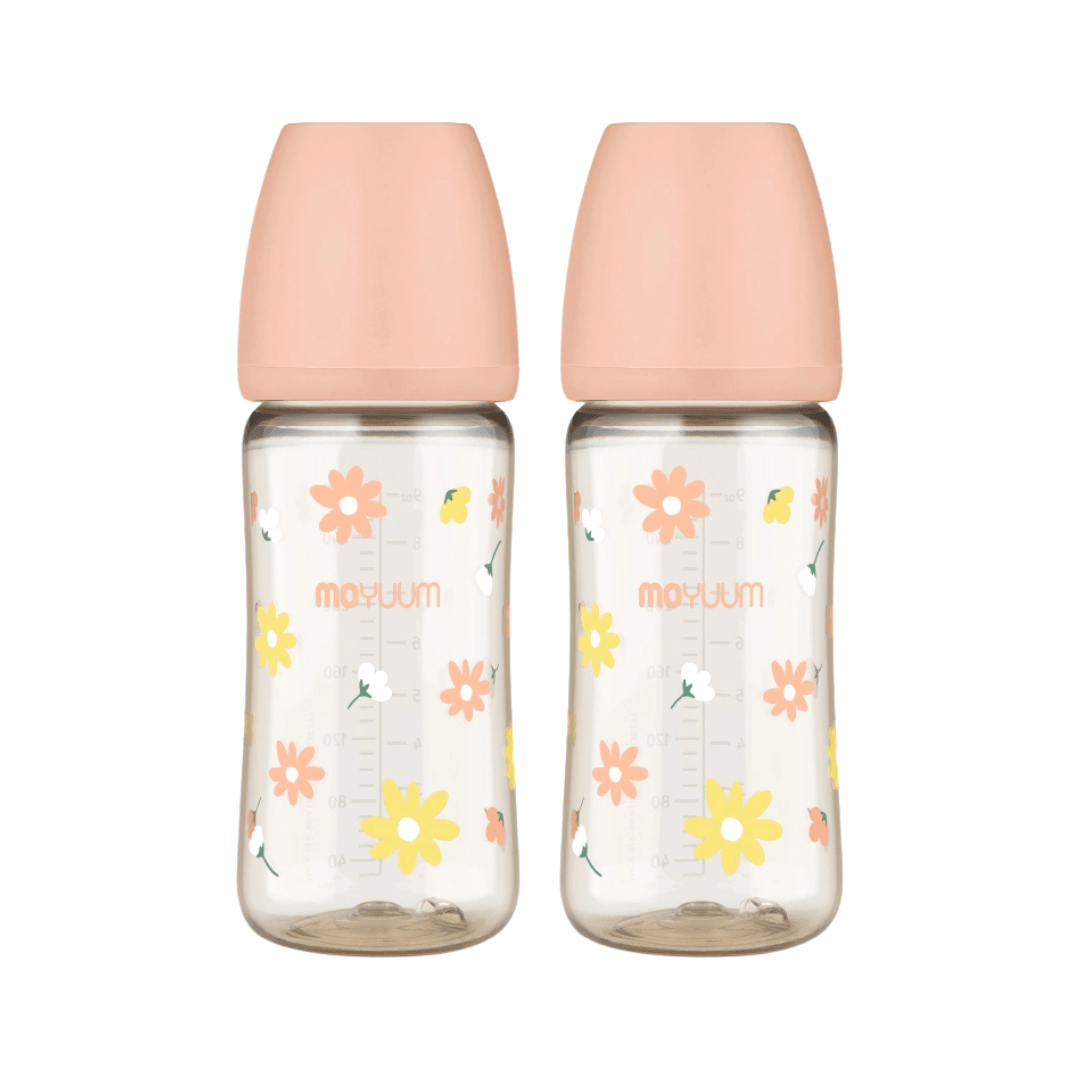 Moyuum PPSU All - in - One Baby Bottle 270ml (3+ Months) Pack of 2 Daisy Edition - shop_name uae and saudi arab