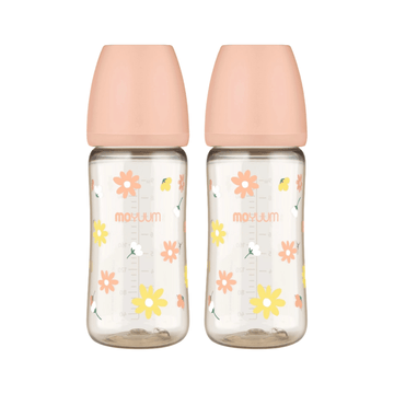 Moyuum PPSU All - in - One Baby Bottle 270ml (3+ Months) Pack of 2 Daisy Edition - shop_name uae and saudi arab