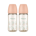 Moyuum PPSU All - in - One Baby Bottle 270ml (3+ Months) Pack of 2 Dear Dear Edition - Coral Pink - shop_name uae and saudi arab