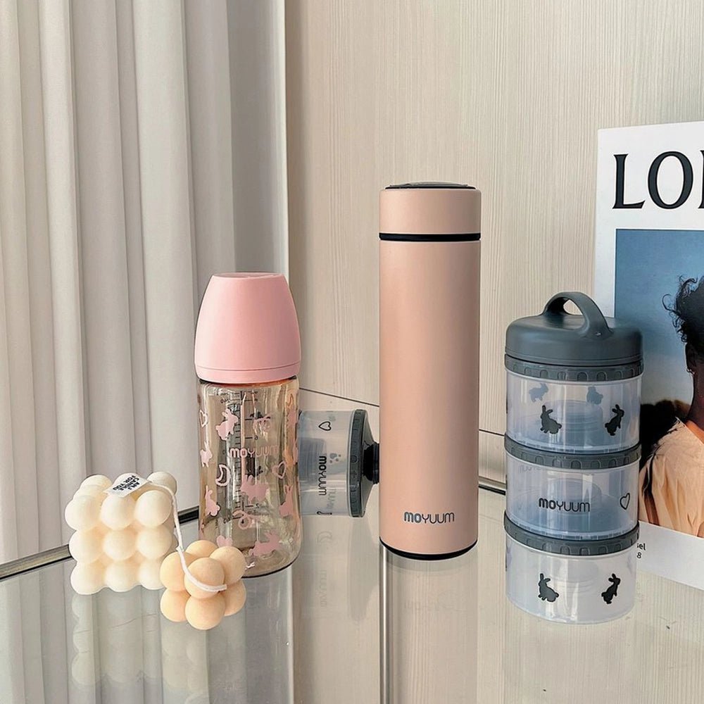 Moyuum PPSU All - in - One Baby Bottle 270ml (3+ Months) Pack of 2 Rabbit Edition - Pink - shop_name uae and saudi arab