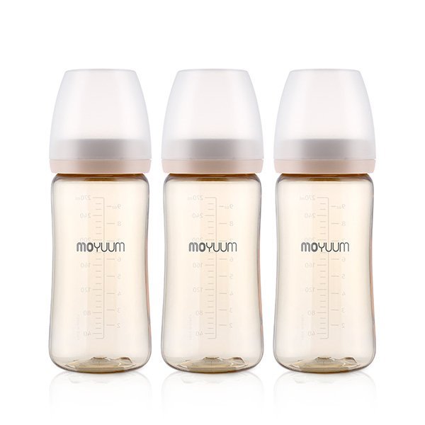 Moyuum PPSU All - in - One Baby Bottle 270ml (3+ Months) Pack of 3 Basic - shop_name uae and saudi arab