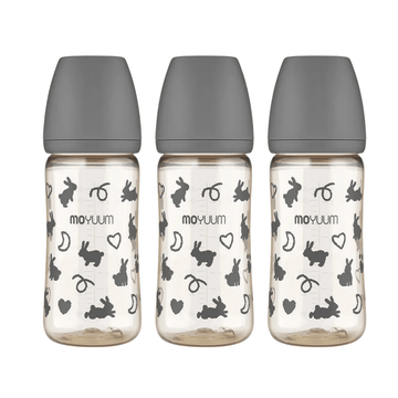 Moyuum PPSU All - in - One Baby Bottle 270ml (3+ Months) Pack of 3 Black Rabbit Edition - shop_name uae and saudi arab