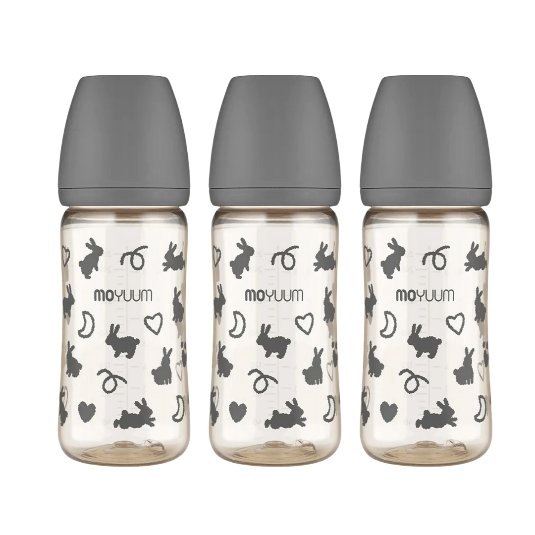 Moyuum PPSU All - in - One Baby Bottle 270ml (3+ Months) Pack of 3 Black Rabbit Edition - shop_name uae and saudi arab