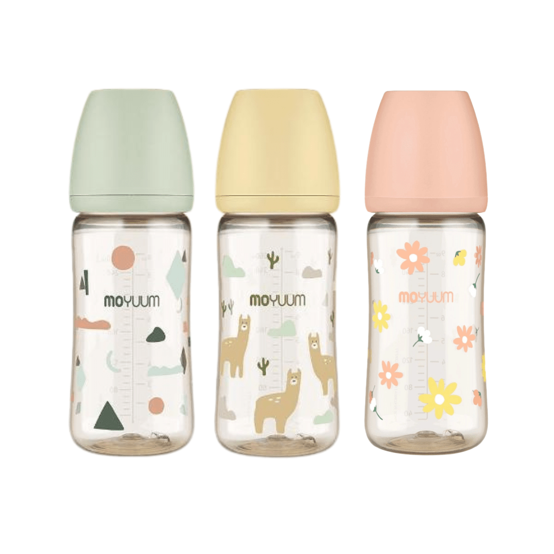 Moyuum PPSU All - in - one Baby Bottle 270ml (3+ Months) Pack of 3 (Cloud + Llama + Daisy) - shop_name uae and saudi arab