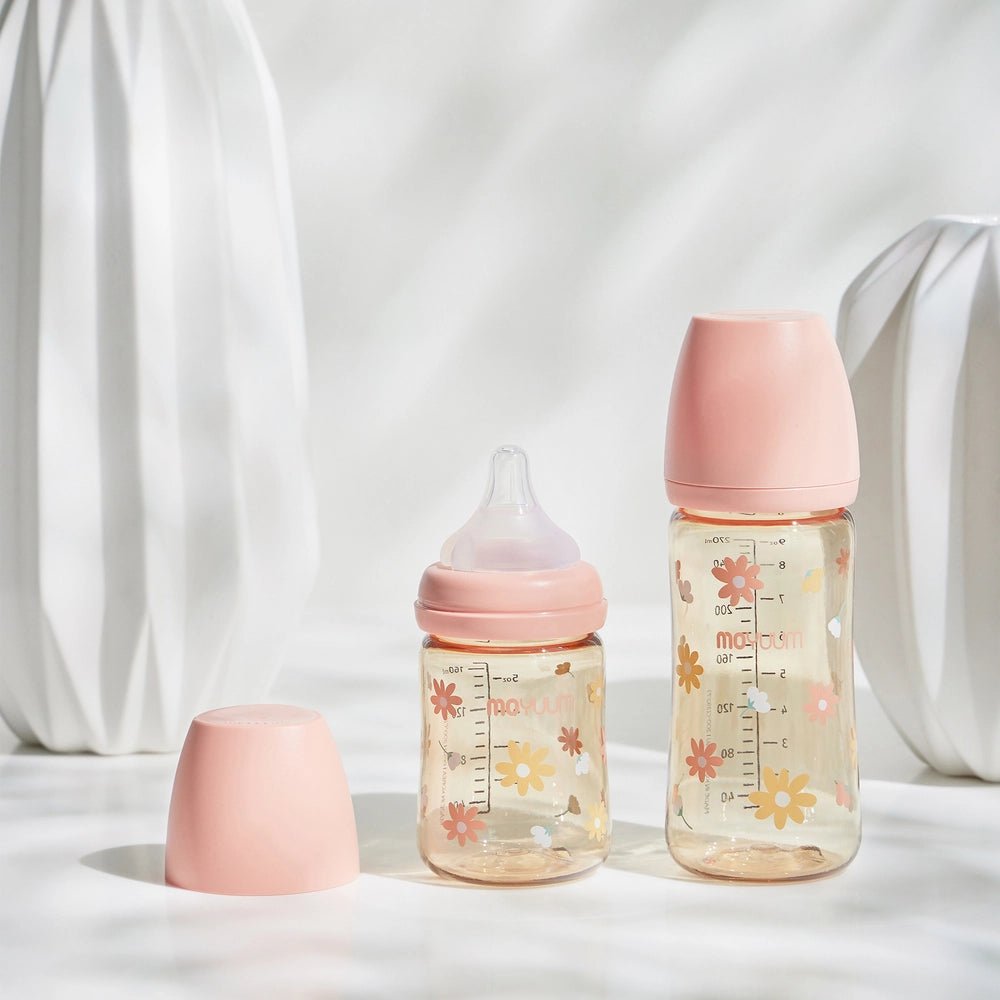 Moyuum PPSU All - in - One Baby Bottle 270ml (3+ Months) Pack of 3 Daisy Edition - shop_name uae and saudi arab