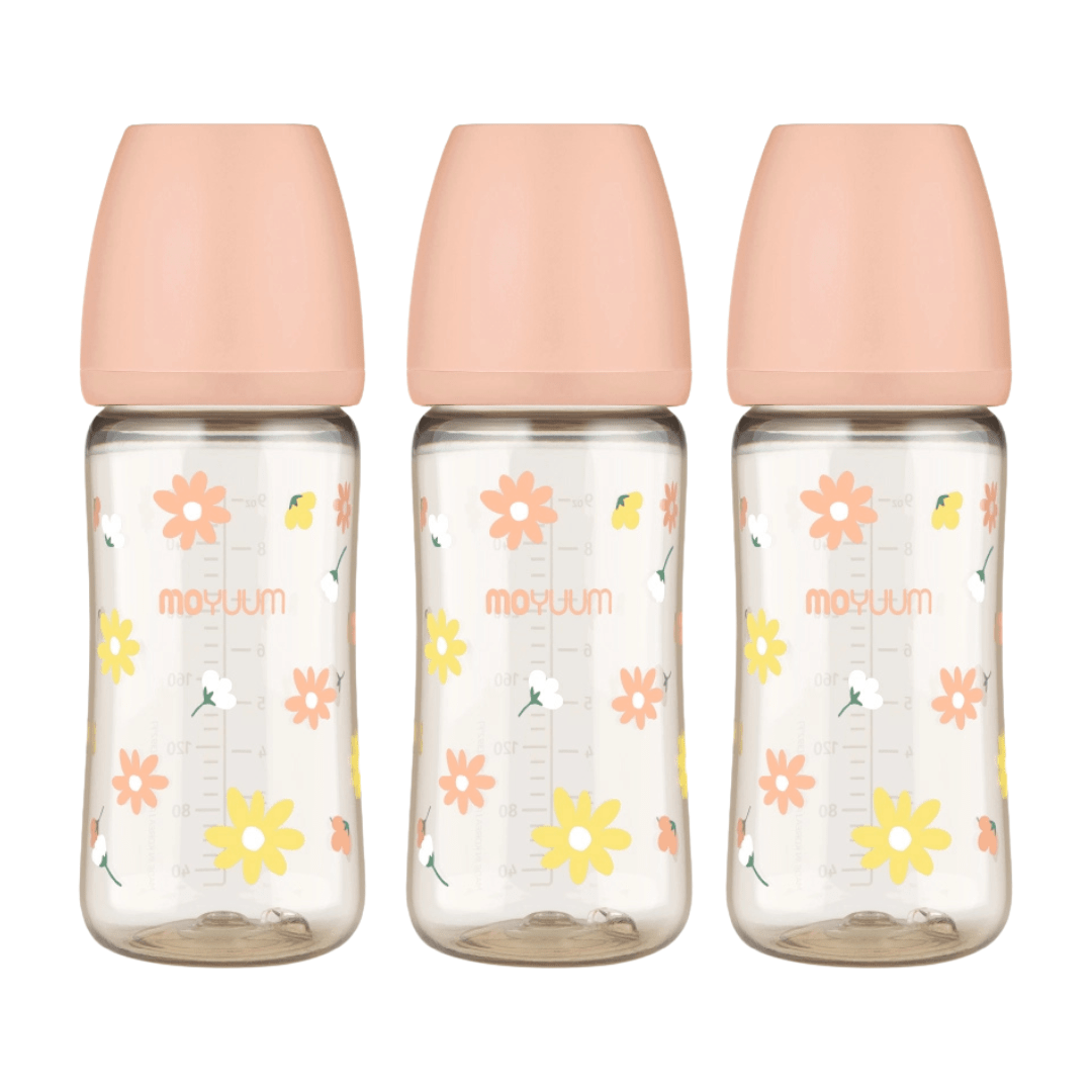 Moyuum PPSU All - in - One Baby Bottle 270ml (3+ Months) Pack of 3 Daisy Edition - shop_name uae and saudi arab