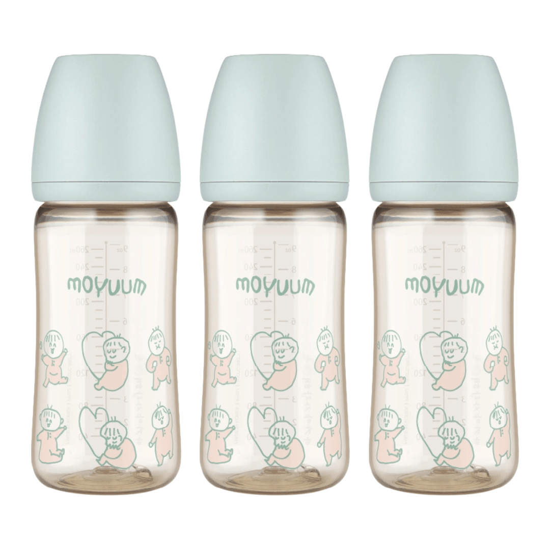Moyuum PPSU All - in - One Baby Bottle 270ml (3+ Months) Pack of 3 Dear Dear Edition - Mint - shop_name uae and saudi arab