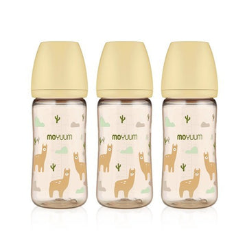 Moyuum PPSU All - in - One Baby Bottle 270ml (3+ Months) Pack of 3 Llama Edition - shop_name uae and saudi arab