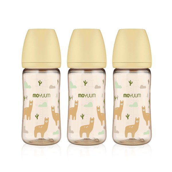 Moyuum PPSU All - in - One Baby Bottle 270ml (3+ Months) Pack of 3 Llama Edition - shop_name uae and saudi arab