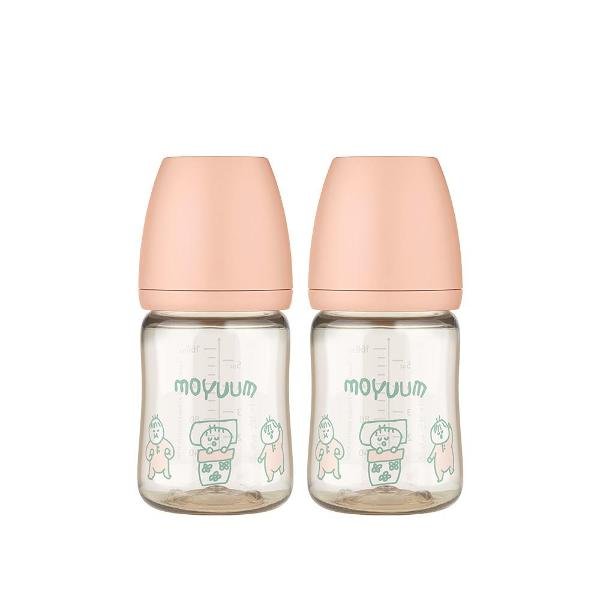 Moyuum PPSU All - in - one Baby Bottle Dear Dear Edition - Coral Pink 170ml (0 to 3 Months) Pack of 2 - shop_name uae and saudi arab