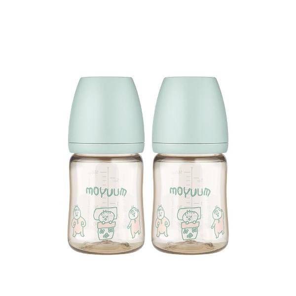 Moyuum PPSU All - in - one Baby Bottle Dear Dear Edition - Mint 170ml (0 to 3 months) Pack of 2 - shop_name uae and saudi arab