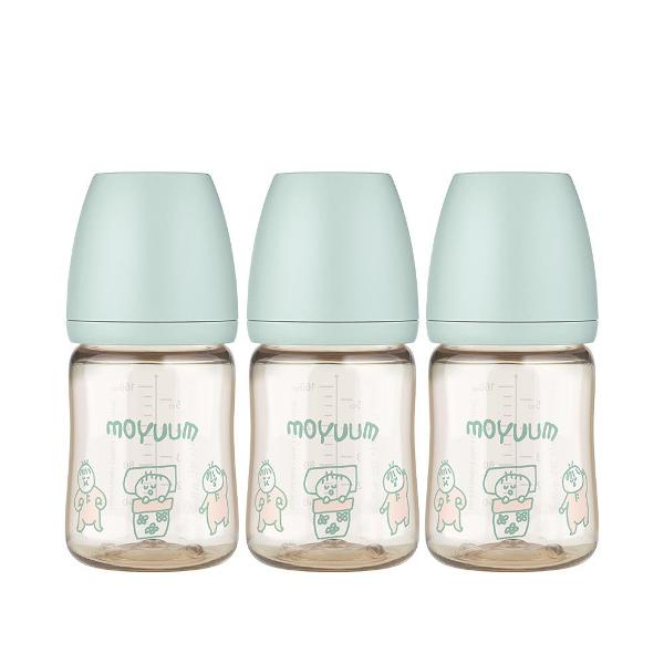 Moyuum PPSU All - in - one Baby Bottle Dear Dear Edition - Mint 170ml (0 to 3 months) Pack of 3 - shop_name uae and saudi arab