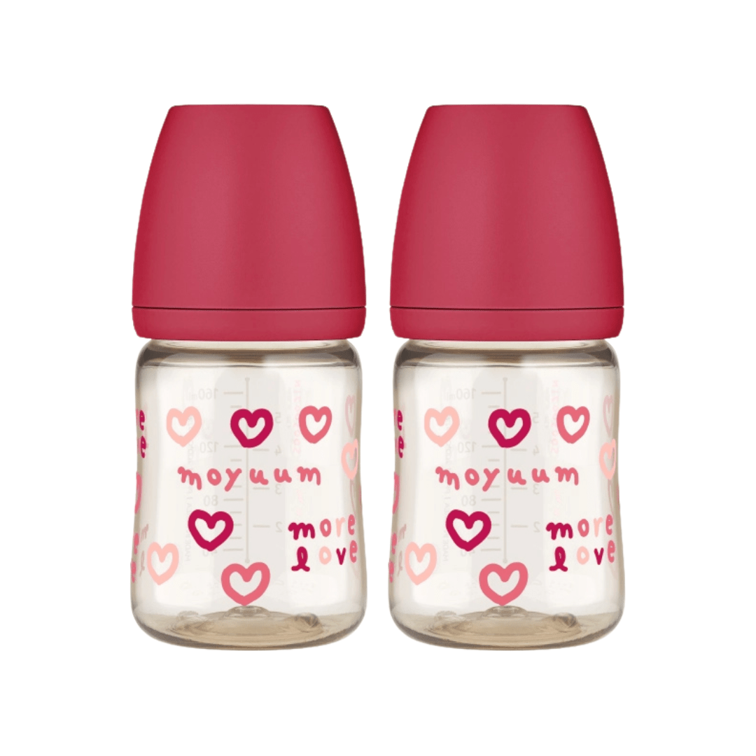 Moyuum PPSU All - in - one Baby Bottle More Love(SOOSOOJIN) Edition Cherry 170ml (0 to 3 months) Pack of 2 - shop_name uae and saudi arab