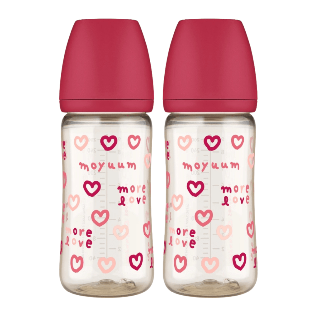Moyuum PPSU All - in - one Baby Bottle More Love(SOOSOOJIN) Edition Cherry 270ml (3+ Months) Pack of 2 - shop_name uae and saudi arab