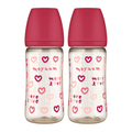Moyuum PPSU All - in - one Baby Bottle More Love(SOOSOOJIN) Edition Cherry 270ml (3+ Months) Pack of 2 - shop_name uae and saudi arab