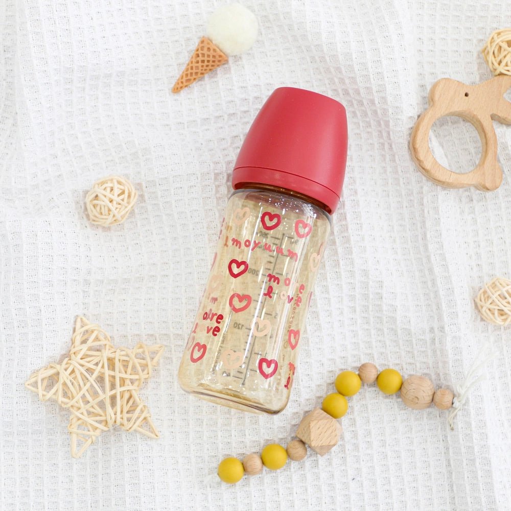Moyuum PPSU All - in - one Baby Bottle More Love(SOOSOOJIN) Edition Cherry 270ml (3+ Months) Pack of 3 - shop_name uae and saudi arab