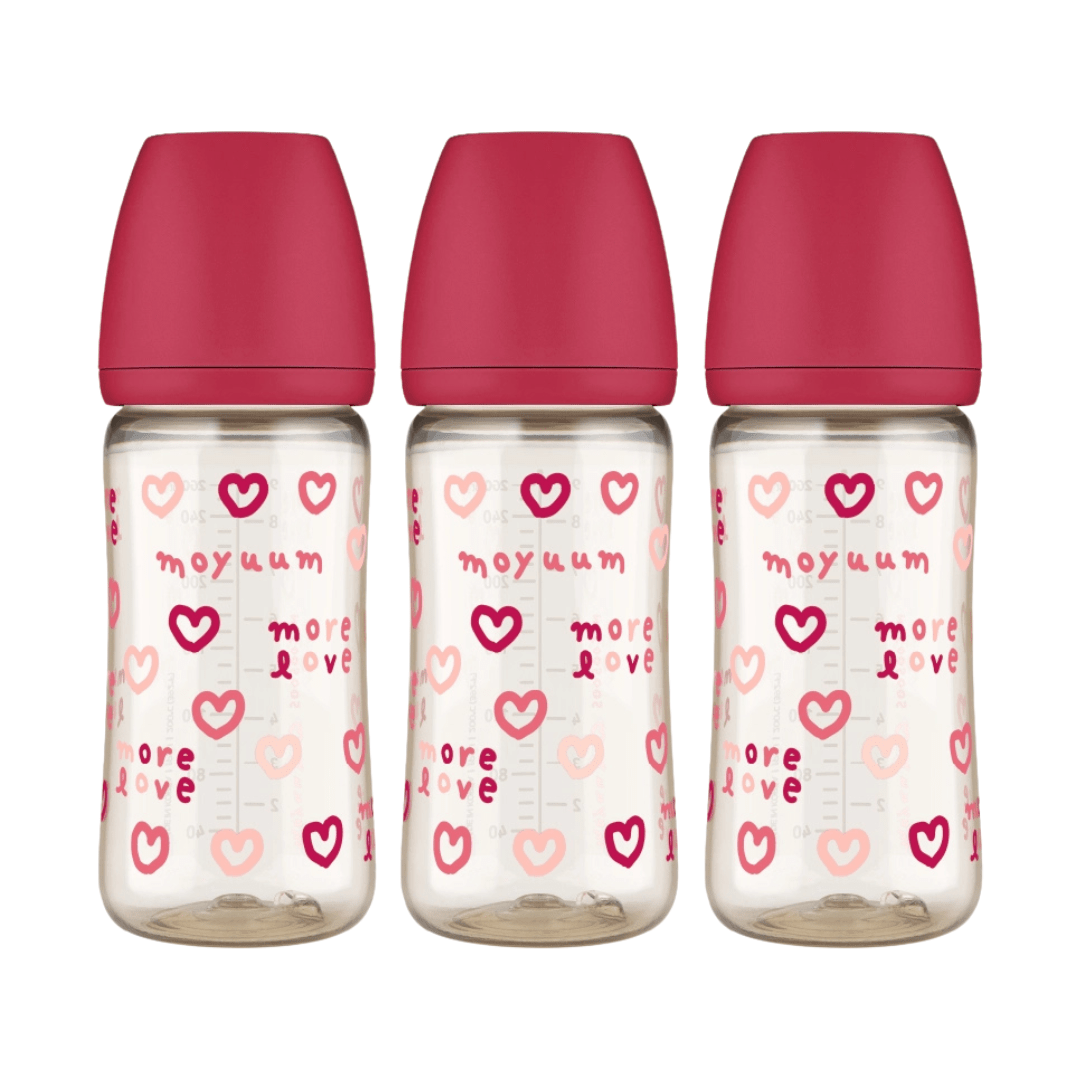 Moyuum PPSU All - in - one Baby Bottle More Love(SOOSOOJIN) Edition Cherry 270ml (3+ Months) Pack of 3 - shop_name uae and saudi arab