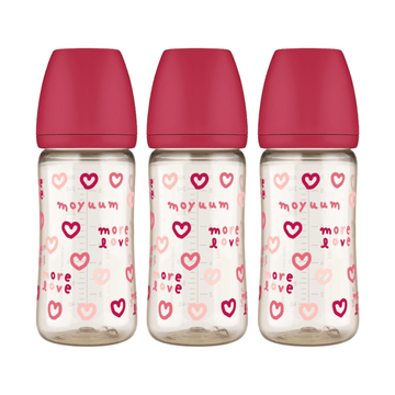 Moyuum PPSU All - in - one Baby Bottle More Love(SOOSOOJIN) Edition Cherry 270ml (3+ Months) Pack of 3 - shop_name uae and saudi arab