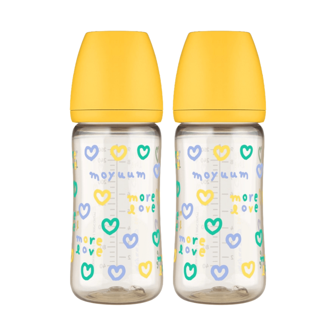 Moyuum PPSU All - in - one Baby Bottle More Love(SOOSOOJIN) Edition Yellow 270ml (3+ Months) Pack of 2 - shop_name uae and saudi arab