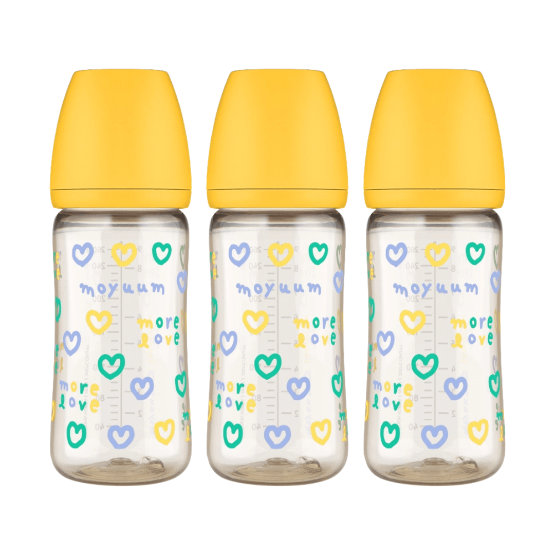 Moyuum PPSU All - in - one Baby Bottle More Love(SOOSOOJIN) Edition Yellow 270ml (3+ Months) Pack of 3 - shop_name uae and saudi arab