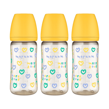 Moyuum PPSU All - in - one Baby Bottle More Love(SOOSOOJIN) Edition Yellow 270ml (3+ Months) Pack of 3 - shop_name uae and saudi arab