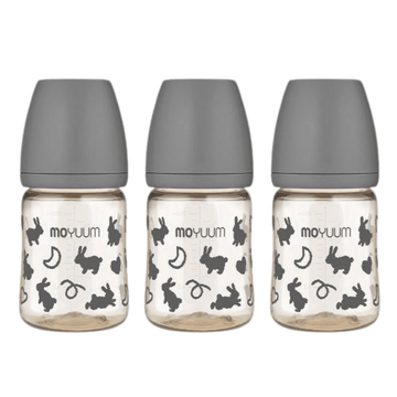 Moyuum PPSU All - in - one Baby Bottle Rabbit Edition Black 170ml (0 to 3 months) Pack of 3 - shop_name uae and saudi arab