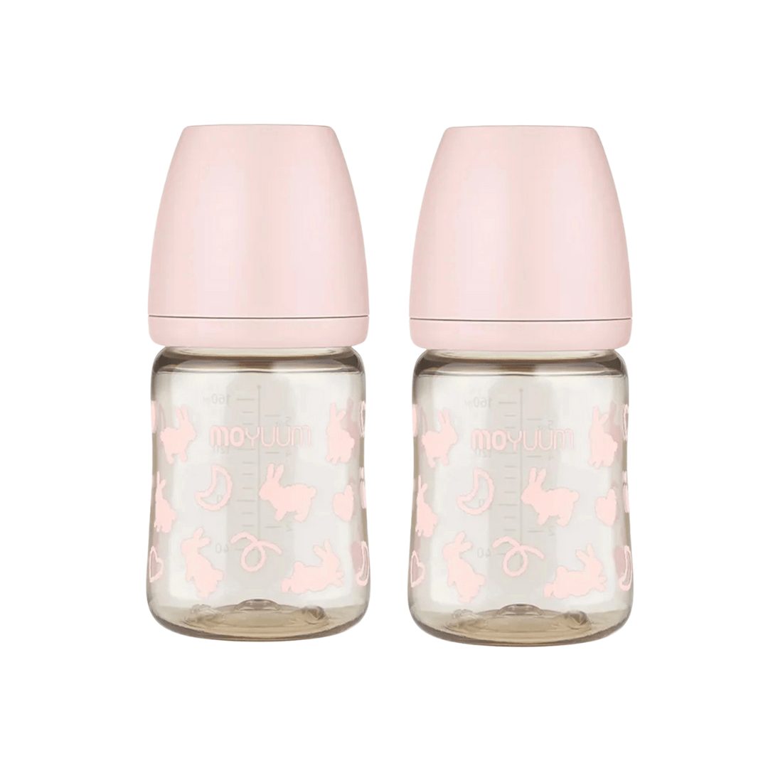 Moyuum PPSU All - in - one Baby Bottle Rabbit Edition Pink 170ml (0 to 3 months) Pack of 2 - shop_name uae and saudi arab