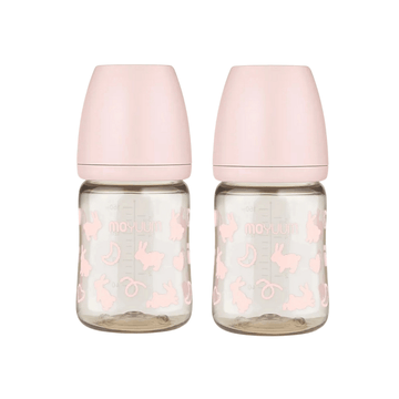 Moyuum PPSU All - in - one Baby Bottle Rabbit Edition Pink 170ml (0 to 3 months) Pack of 2 - shop_name uae and saudi arab
