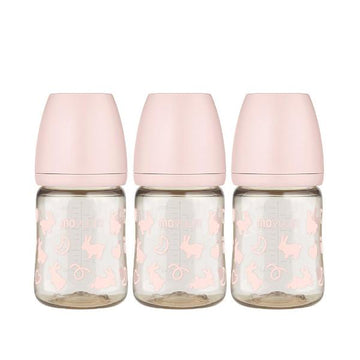 Moyuum PPSU All - in - one Baby Bottle Rabbit Edition Pink 170ml (0 to 3 months) Pack of 3 - shop_name uae and saudi arab