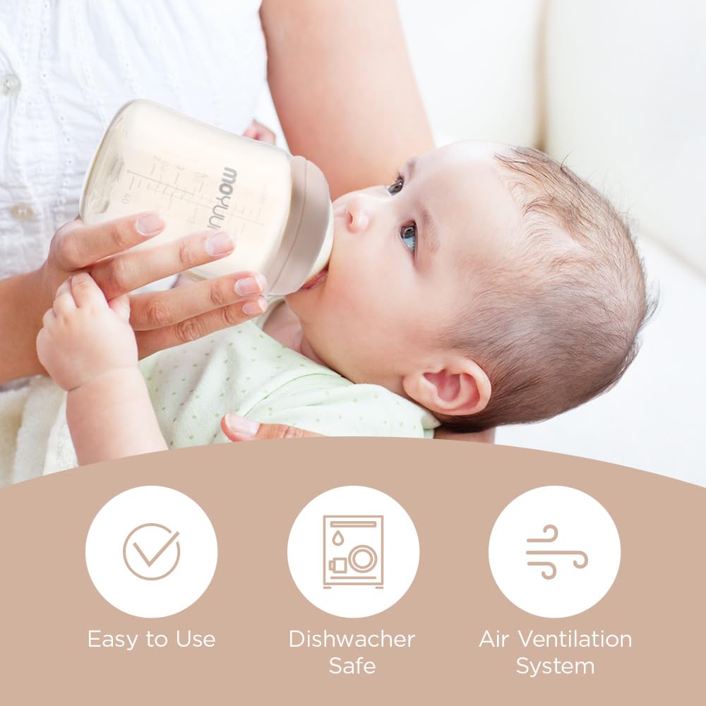 Moyuum PPSU All - in - One Baby Bottle with Nipple 170 ml (0 to 3 months) (Cat Edition - Grey) - shop_name uae and saudi arab