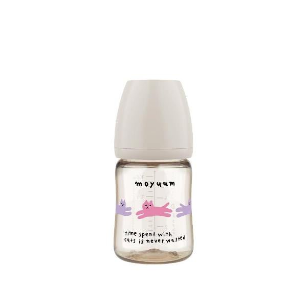 Moyuum PPSU All - in - One Baby Bottle with Nipple 170 ml (0 to 3 months) (Cat Edition - Grey) - shop_name uae and saudi arab
