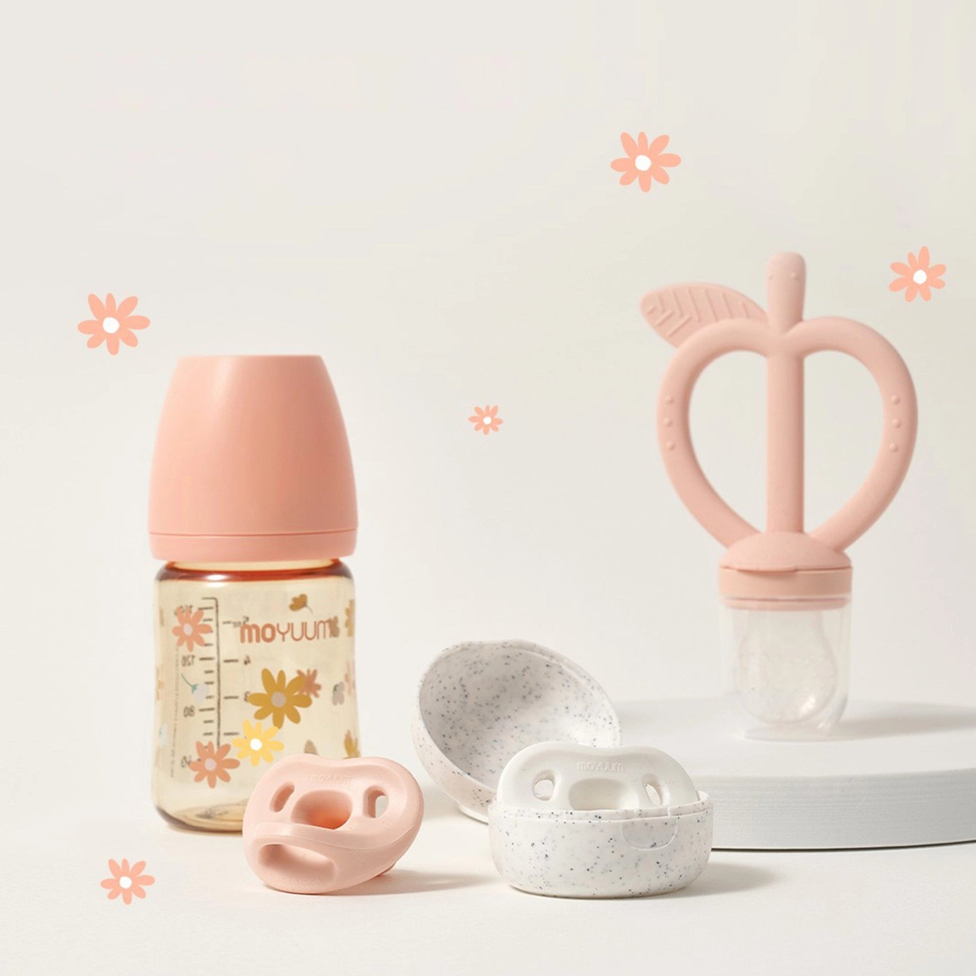 Moyuum PPSU All - in - One Baby Bottle with Nipple 170 ml (0 to 3 months) (Daisy Edition) - shop_name uae and saudi arab