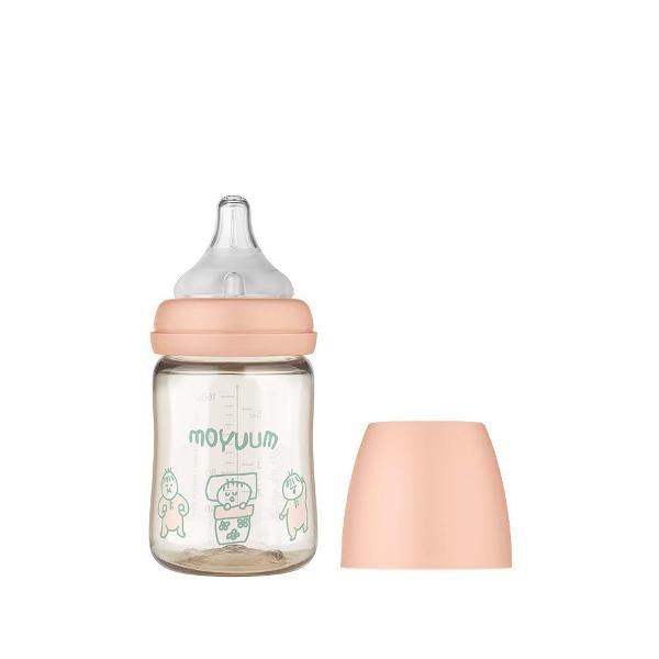 Moyuum PPSU All - in - One Baby Bottle with Nipple 170 ml (0 to 3 Months) (Dear Dear Edition - Coral Pink) - shop_name uae and saudi arab