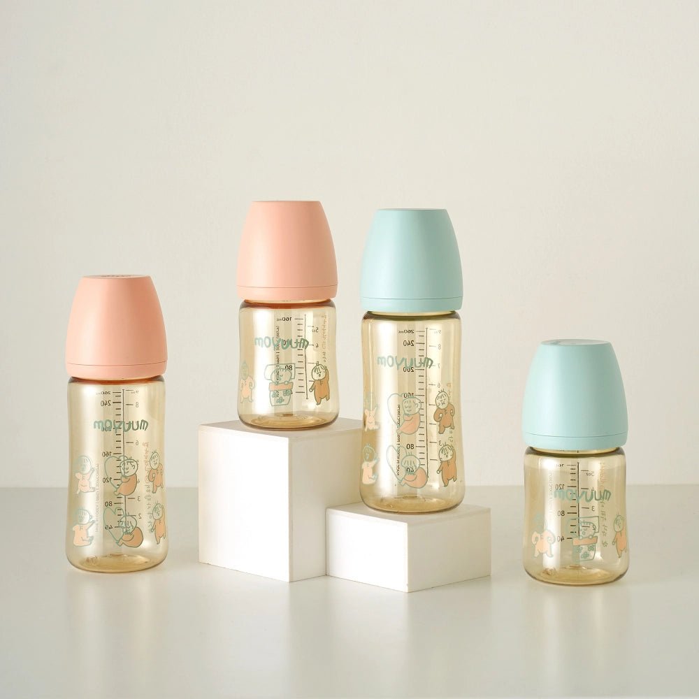 Moyuum PPSU All - in - One Baby Bottle 270ml (3+ Months) Pack of 2 Dear Dear Edition - Coral Pink - shop_name uae and saudi arab